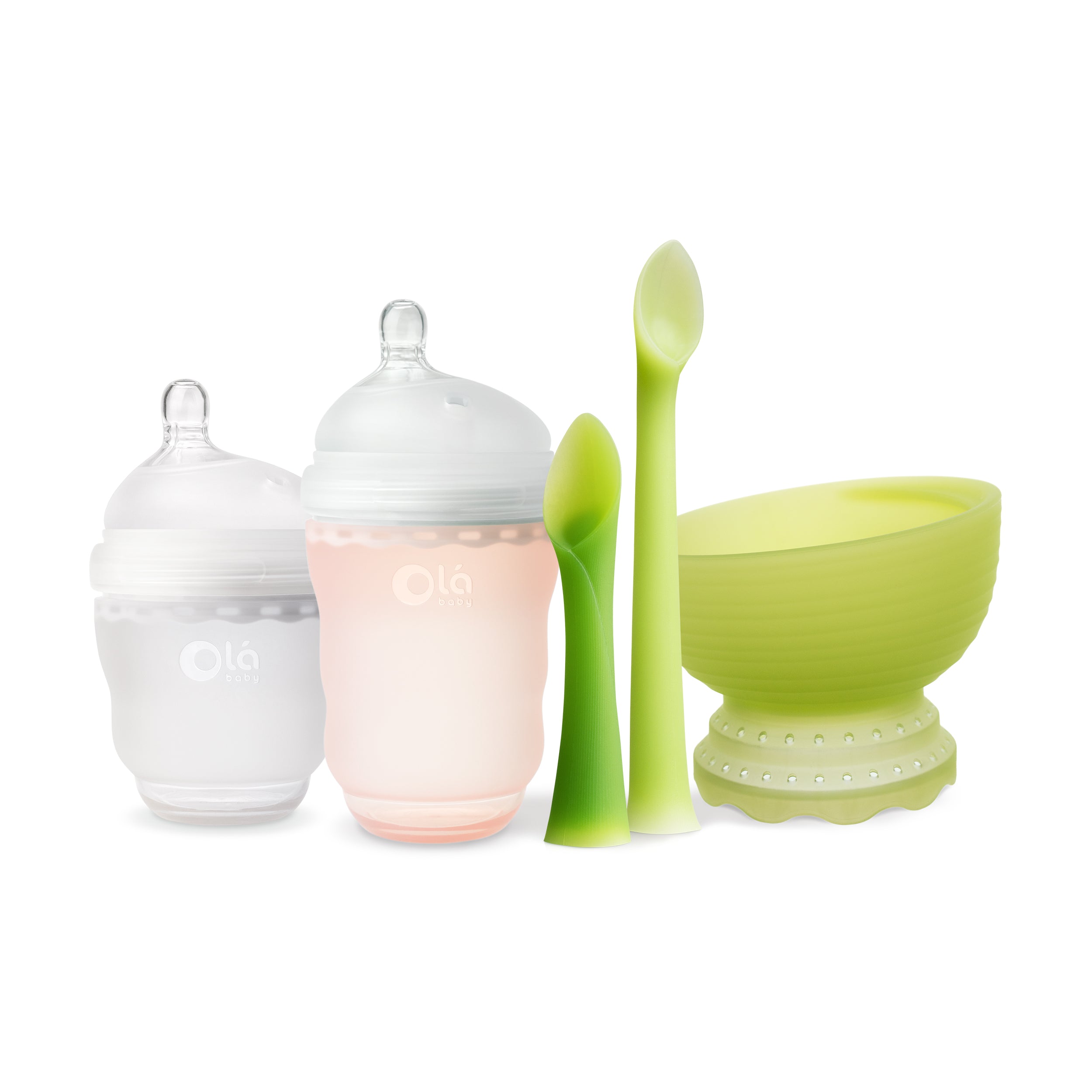 Teether Baby Feeding Set, Silicone Feeding Bottle With Spoon