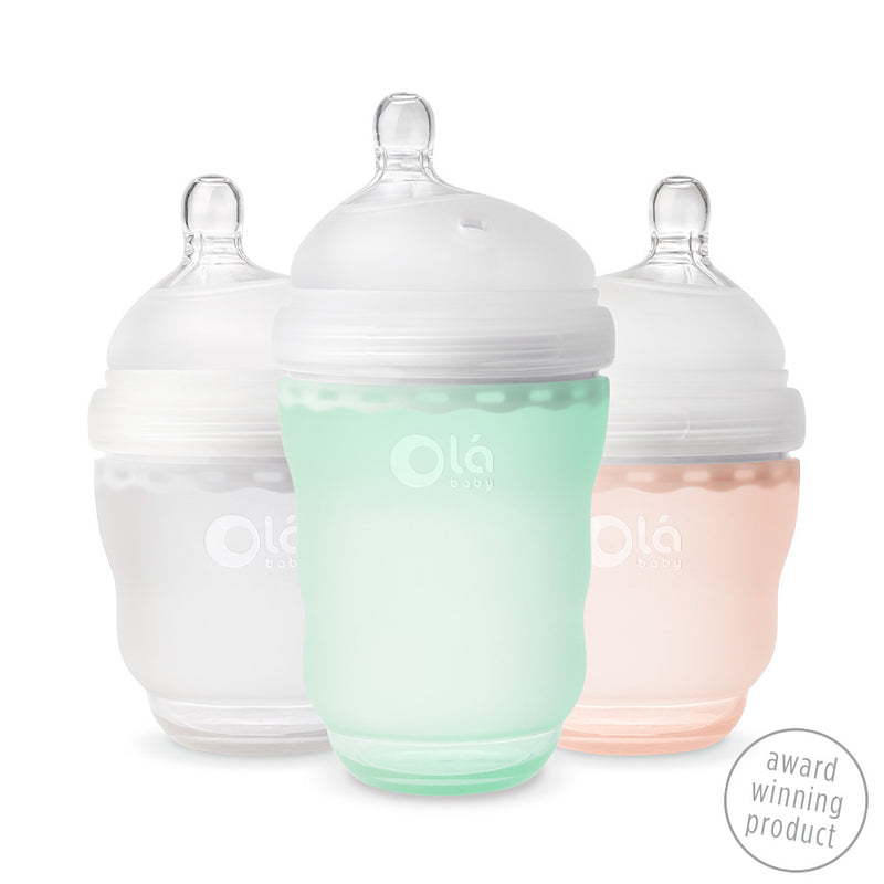 4oz & 8oz BPA-free silicone baby bottles for Newborns, infants and babies